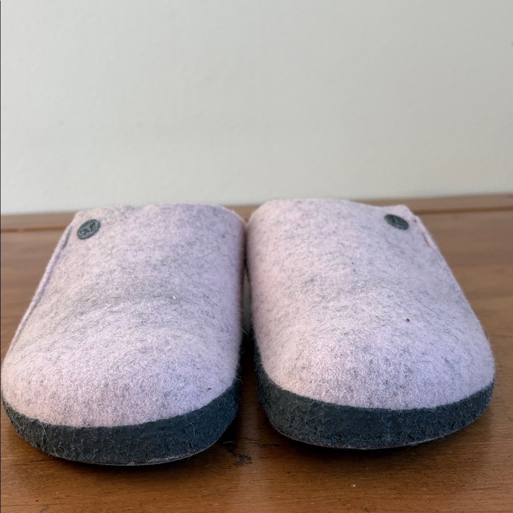 Birkenstock Zermatt Shearling Light Pink Wool Felt Clogs Size 41 - Picture 3 of 16